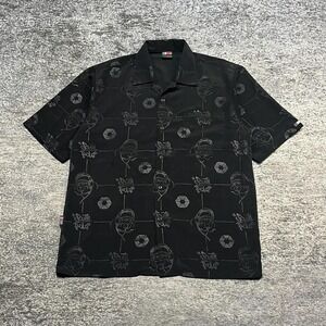 Vintage Southpole Button Up Shirt Large Black Y2K Hip-Hop Skater Button Down